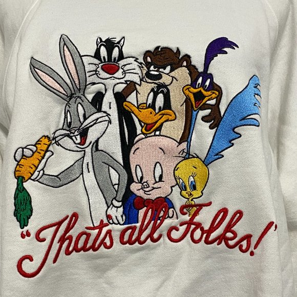 Looney Tunes Toons Vintage Sweatshirt Bugs Bunny Daffy Duck Taz Porky Pig Tweety - Picture 5 of 10